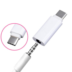 Adapter USB-C till AUX/3,5 mm för Xiaomi Mi 6 m.fl. - Vit Vit