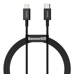 Baseus Superior Fast Charge USB-C till Lightning Kabel, 20W, 1m Svart