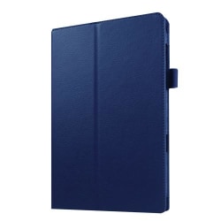 Litchi fodral för Samsung Galaxy Tab E 9.6 - Mörkblå Blå