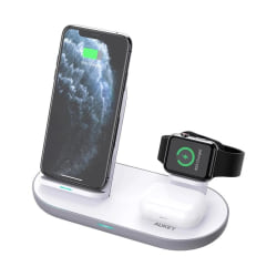 AUKEY Aircore 3-in-1 Laddställ för iPhone, AirPods & Apple Watch Vit