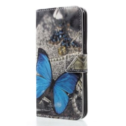 Plånboksfodral för Huawei P20 Lite - Blå Fjäril Blå