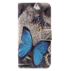 Plånboksfodral till Huawei Honor 9 - Blå fjäril Blå