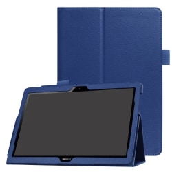 Litchi Plånboksfodral till Huawei MediaPad T3 10 - Mörkblå Mörkblå