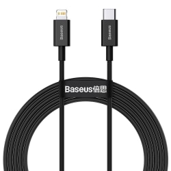 Baseus Superior Fast Charge USB-C till Lightning Kabel, 20W, 2m Svart