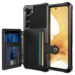 ZM03 Samsung Galaxy S23 Plus skal med en plånbok - Svart Svart