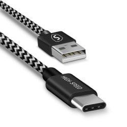 SiGN Skin USB-C Kabel 2.1A, 1.5m - Svart/Vit Black/White