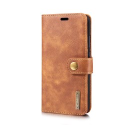 DG.MING Plånboksfodral 2-i-1 Split Leather för Huawei P20 Lite - Brun