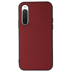 Carbon Fiber Texture Sony Xperia 10 IV skal - Röd Röd