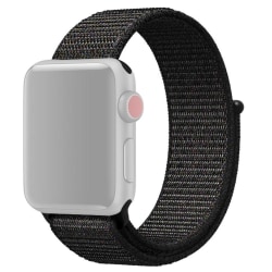 Nylon Armband för Apple Watch 7 45mm m.fl. - Svart Black