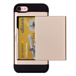 Smart kortplats TPU-Skal till iPhone 7/8/SE 2 - Guld Gold