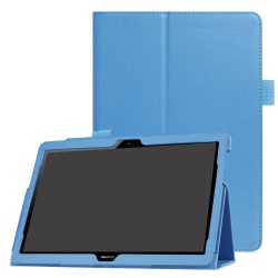 Litchi läderfodral till Huawei MediaPad T3 10 - Ljusblå Ljusblå