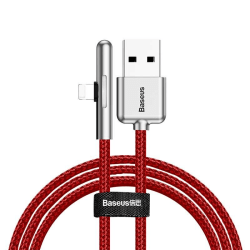 Baseus Vinklad Lightning Kabel för Mobilspel till iPhone, 2m - R Röd