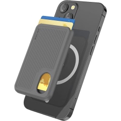 Korthållare för telefonbaksida för Magsafe Strong Magnetic Rfid Shielding Silikonplånbok kompatibel Iphone Grey