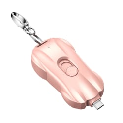 Powerbank USB-c nyckelring 1500 mah - Rosa - Bärbar ström Rosa