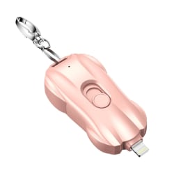 Powerbank Lightning nyckelring 1500 mah - Rosa - Bärbar ström Rosa