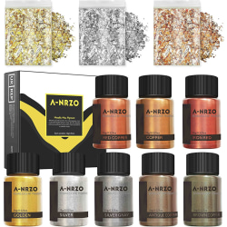 Epoxy Resin Mica Powder, 8 Flies Shimmering Metal Pigments, 3 Flies Gold Foil Flakes For Resin,