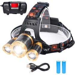 LED Headlamp,USB Rechargeable COB 3x Headlights,IP64 Waterproof