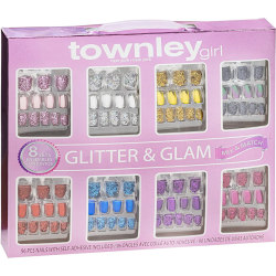 Townley Girl 96 st Glitter-glamup och metalliska naglar Press