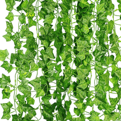 12 st [25.4 m ] festdekoration konstgjord växt murgröna blad
