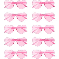 10 par hjärtformade solglasögon utan bågar, solglasögon med hjärtram DXGHC