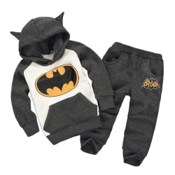 Barn Batman träningsoverall Set Sport Raglan Långärmad Hoodie Byxor Outfit -hg Dark Grey 5-6 Years