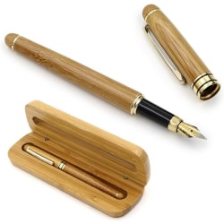 Medium spets reservoarpenna Naturlig bambu skrivpenna