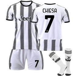 22/23 Ny säsong Hem Juventus F.C. CHIESA Nr 7 Barn Jersey-paket Barn-26