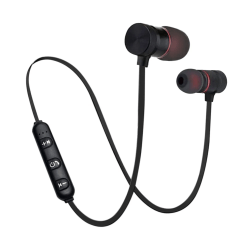 Bluetooth hörlurar Magnetic Sports 4.1 Trådlöst Handfree Headset Halsband Hörlurar Stereo-hörlurar för iPhone Android Black