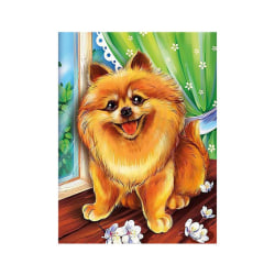Rhinestone Broderi Happy Dog Handarbete Mosaik Kristall As pictures show
