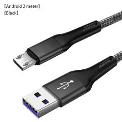 Telefonkabel Nylon USB kabel USB datalinje black