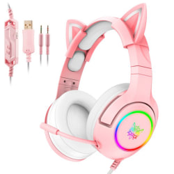 Onikuma hörlurar Stereoljud RGB Belysning Headset stereo pink