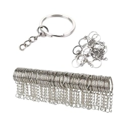 50-pack nyckelringar kortkedja 25 mm Silver