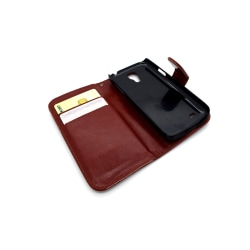 Galaxy S4 Mini fodral plånbok läder skal brun Brun