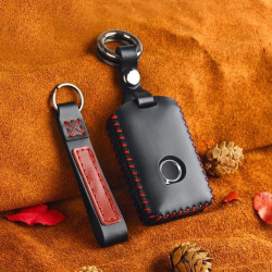 Volvo smart nyckelväska i äkta läder hängsmycke Svart one size
