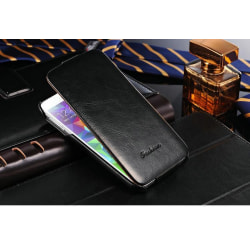 Galaxy S5 fodral skal lyx flip läder svart Svart