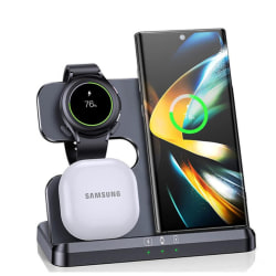 3 i 1 trådlöst laddningsstativ för Samsung S22 S21 S20 Ultra Galaxy Watch 5 4 3 Active 2/1 Buds Snabbladdande dockningsstation