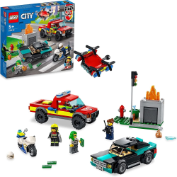 LEGO 60319 City Brandräddning och Polisjakt, Lastbil, Bil och Mo Mix color