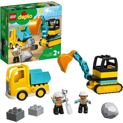 LEGO 10931 DUPLO Town Lastbil och grävmaskin, Byggsats med Leksa Mix color