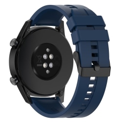 20mm silikonrem, justerbar, stålspänne Svart/mörkblå för din Huawei Watch Gt Runner/ watch Gt3 42mm