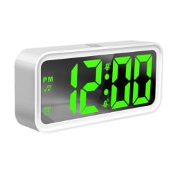 Digital klocka LCD/USB med alarm, termometer och datum - Vit