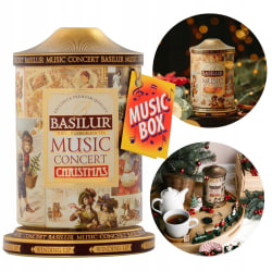 BASILUR Music Concert Christmas - Ceylon Svart Lösviktste, Burk med Musikspelare, Julte 100 g