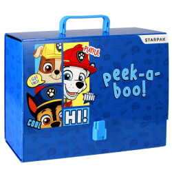 Paw Patrol Chase Marshall Rubble Blå A4 Mapp med Handtag, 32x24x9cm