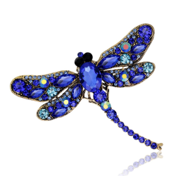 Vintage Big Dragonfly Brosch (blå)