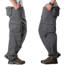 Enfärgade Cargo-byxor för män Gray 30
