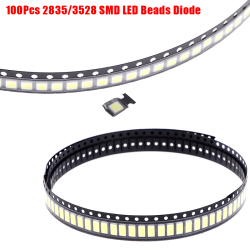 100st 2835/3528 Chips SMD LED Beads 1W 3V Kallt Vitt Ljus För