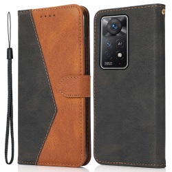 För Xiaomi Redmi Note 11 Pro 5G /Note 11 Pro 4G Case Plånboksställ Telefon Cover/Brun Black Brown