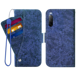 För Sony Xperia 10 III 5G/Xperia 10 III Lite case Cover med kortplatser Blue