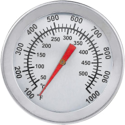 Grilltermometer, ugnstermometer i rostfritt stål Max 500c/1000f Analog displaytermometer för ugn, pizzaugn, vedugn Silver