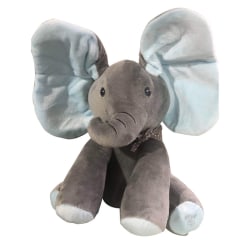 Peek-a-boo Elephant Baby Plys Legetøj Talende Syngende Udstoppede Børn Blue