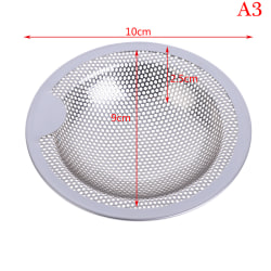 3 storlekar rostfritt stål diskbänk Sil Avloppshål Filter Mesh Dra L